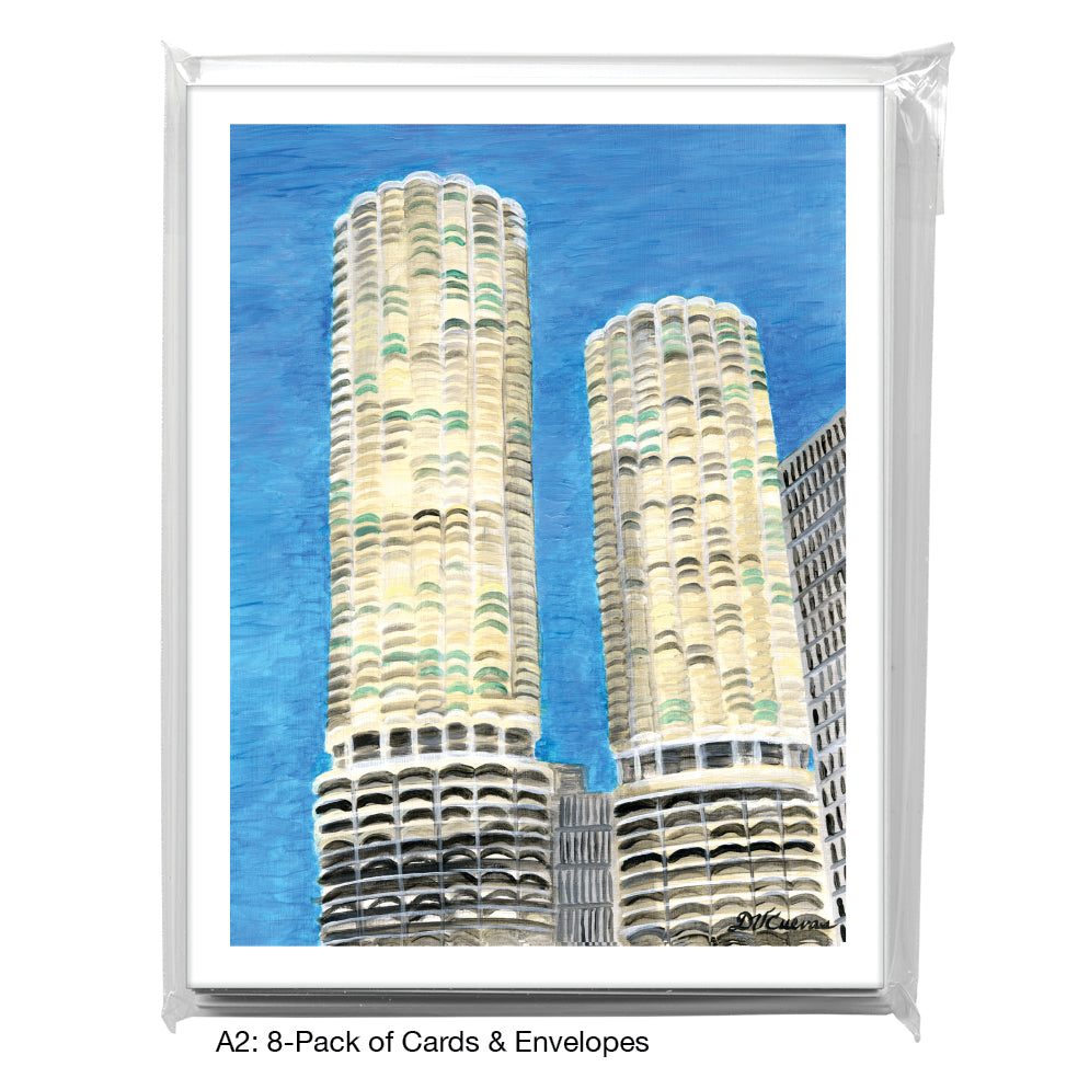 Marina Towers, Chicago, Greeting Card (#7809A)