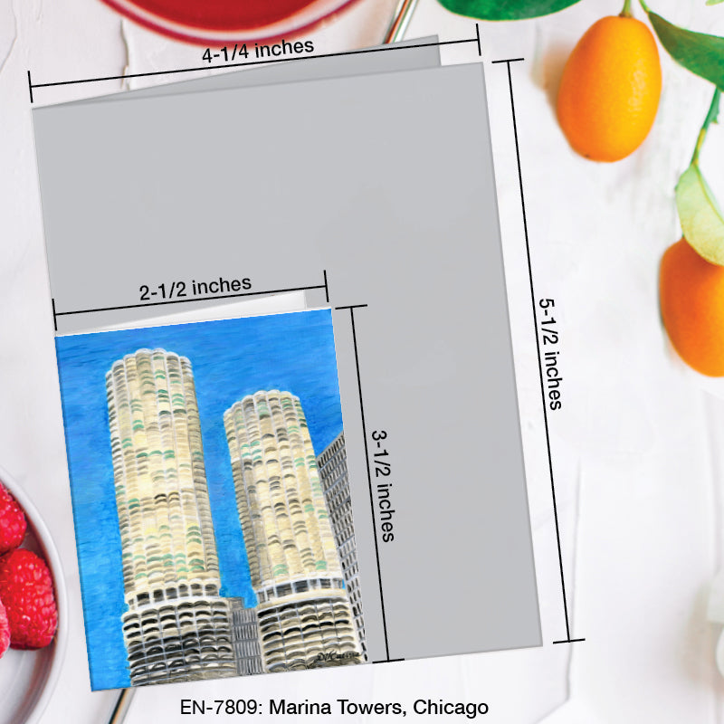 Marina Towers, Chicago, Greeting Card (#7809A)