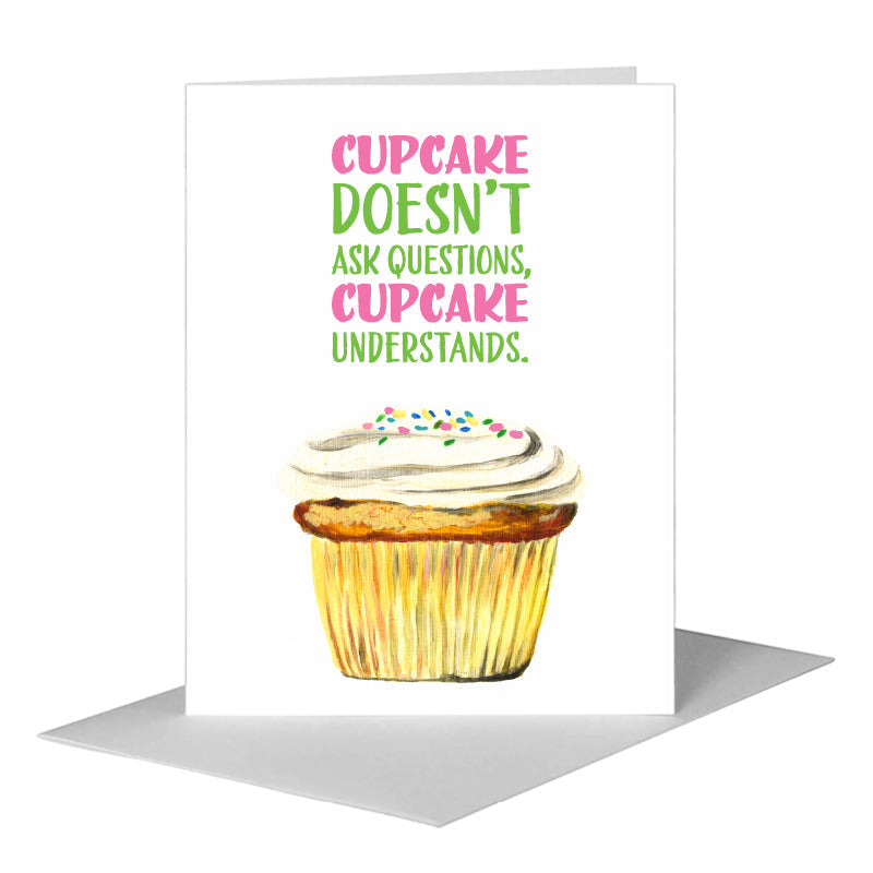 Rainbow Sprinkles Cupcake, Greeting Card (#7894C)