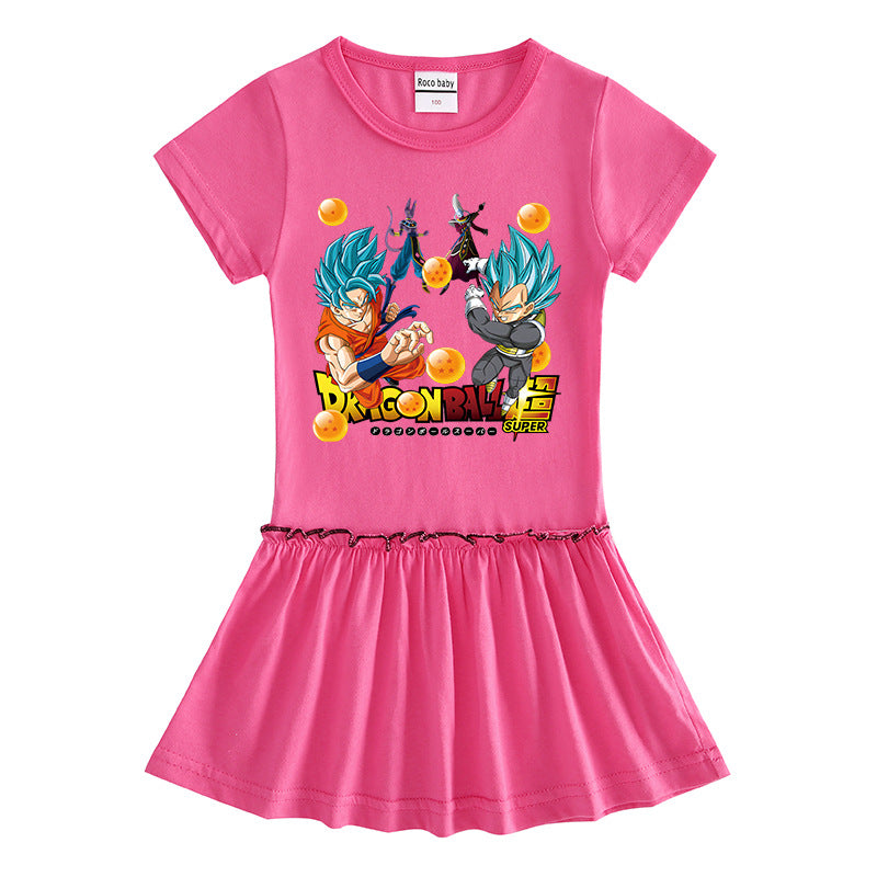 Children's short sleeved dress with half sleeves