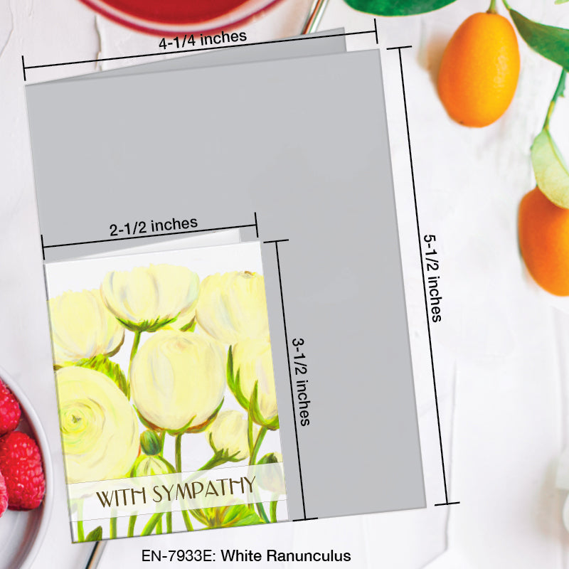 White Ranunculus, Greeting Card (#7933E)