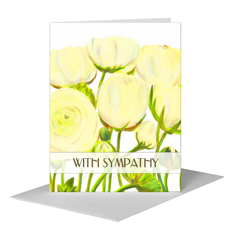 White Ranunculus, Greeting Card (#7933E)
