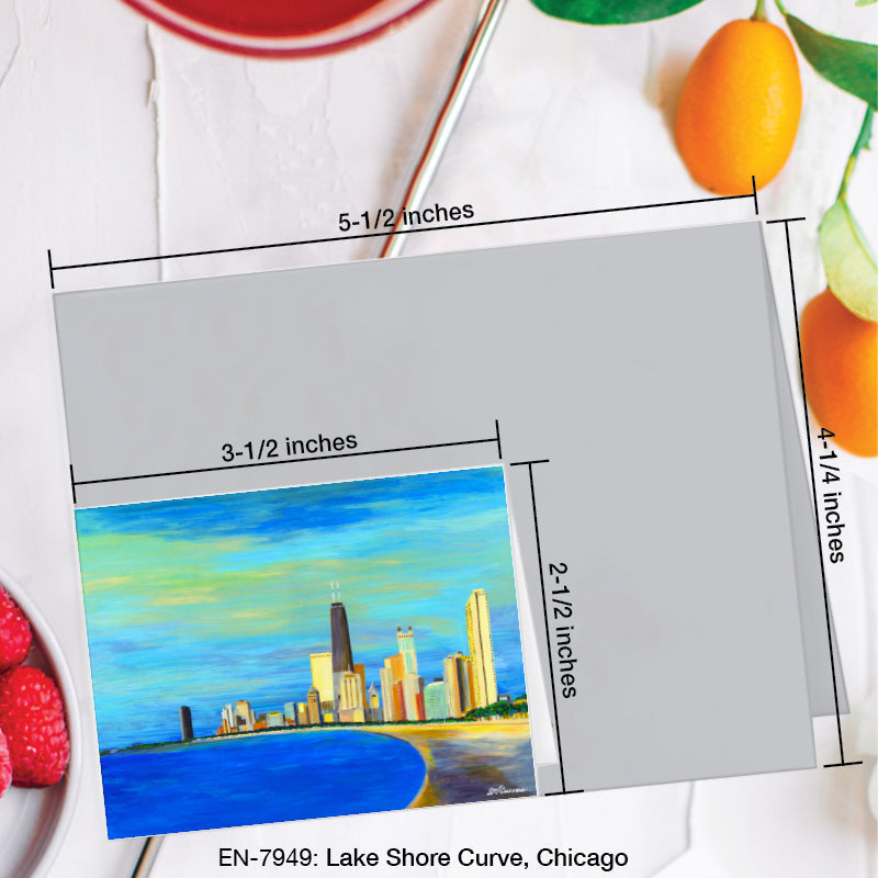 Lake Shore Curve, Chicago, Greeting Card (#7949A)
