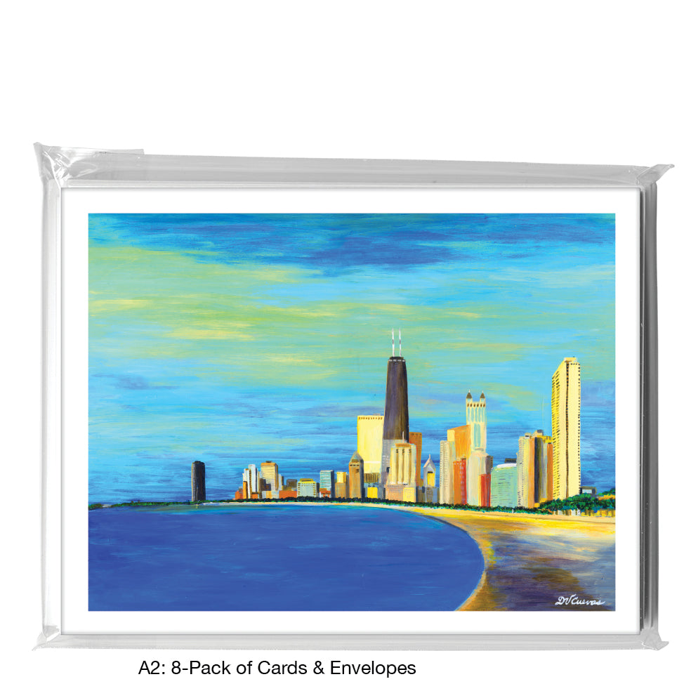 Lake Shore Curve, Chicago, Greeting Card (#7949A)