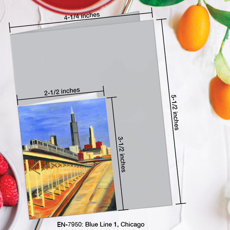 Blue Line 1, Chicago, Greeting Card (#7950A)