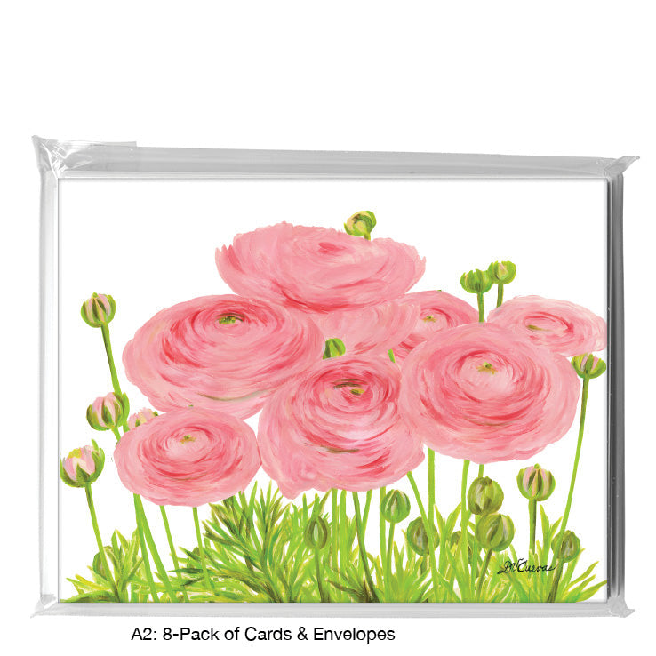 Pink Ranunculus, Greeting Card (#7972A)