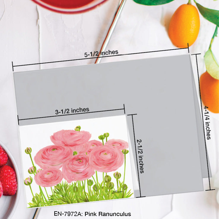 Pink Ranunculus, Greeting Card (#7972A)