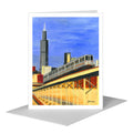 Blue Line Up-Close, Chicago, Greeting Card (#7980A)