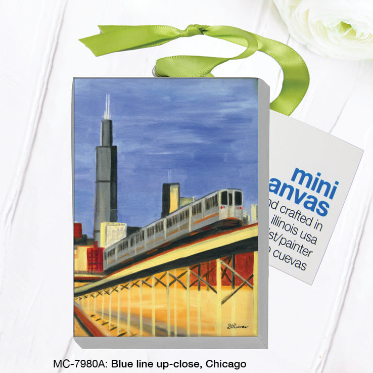 Blue Line Up-Close, Chicago, Mini Canvas (MC-7980A)