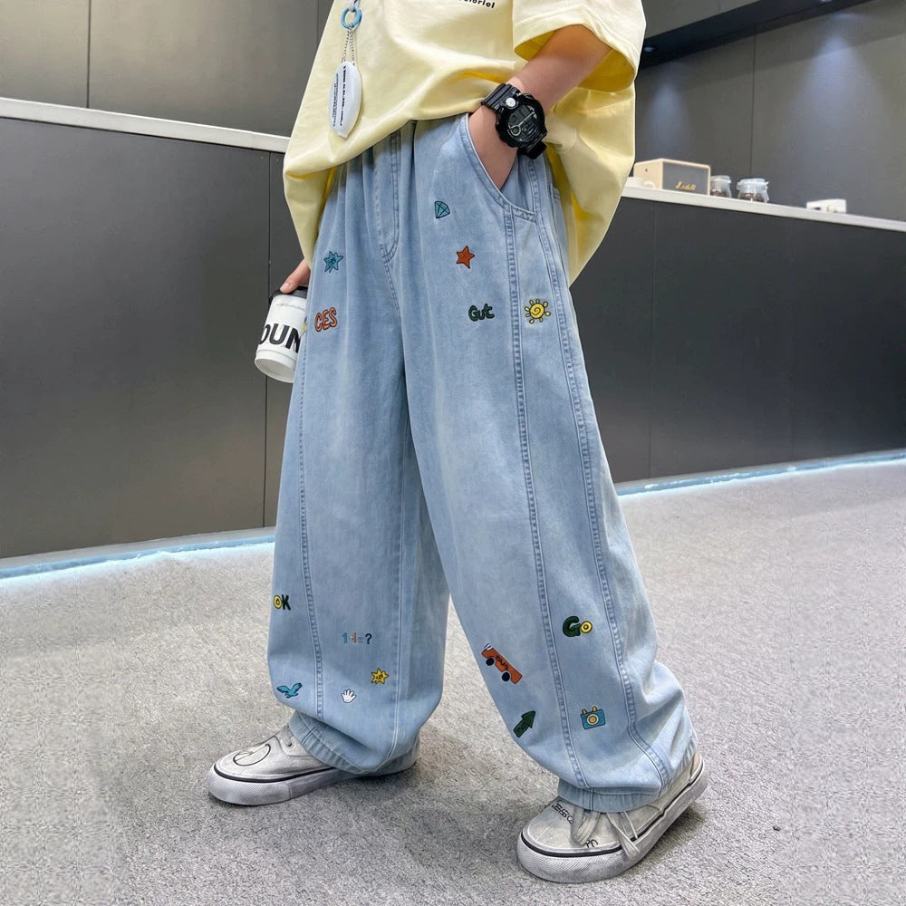 Casual Cool Lightweight Denim Pants for Boys