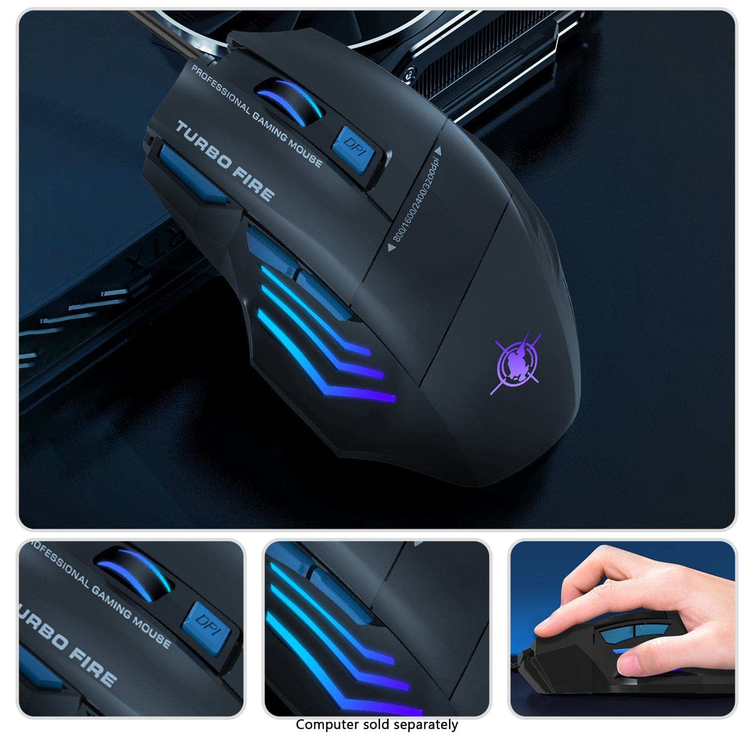Wired Gaming Keyboard & Mouse Combo - Anti-Ghosting Multi-Key, 68 Keys