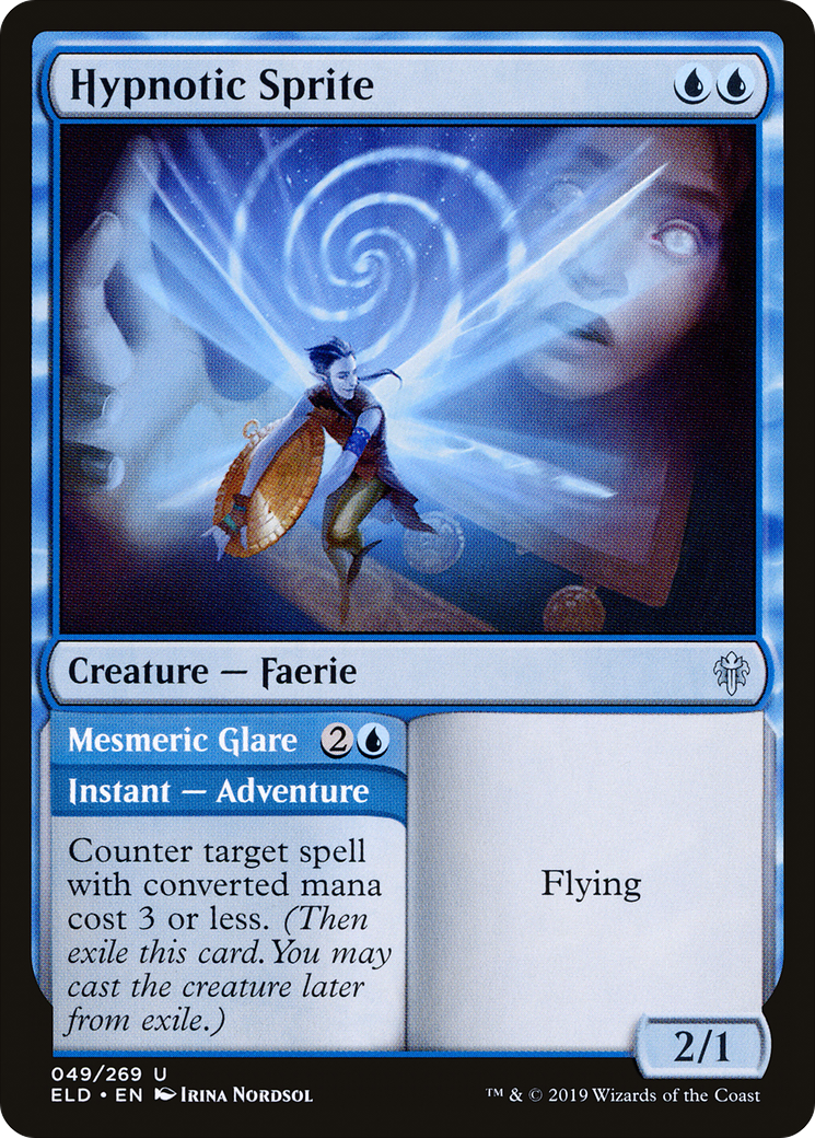 Hypnotic Sprite // Mesmeric Glare (ELD-049) - Throne of Eldraine