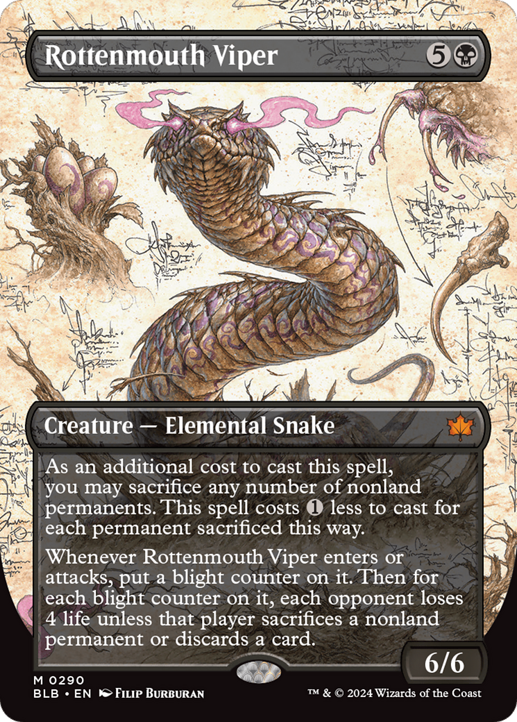 Rottenmouth Viper (BLB-290) - Bloomburrow: (Showcase) (Borderless)