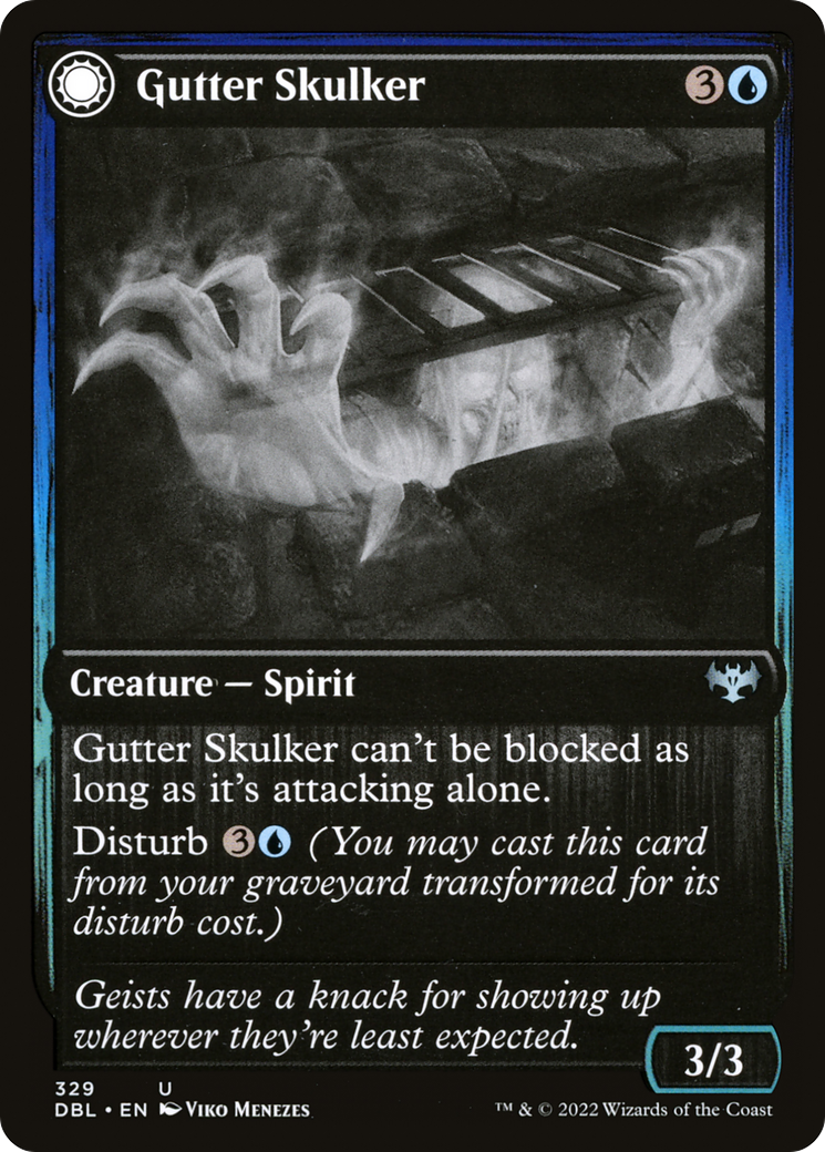 Gutter Skulker // Gutter Shortcut (DBL-329) - Innistrad: Double Feature: (Double Faced Transform) Foil
