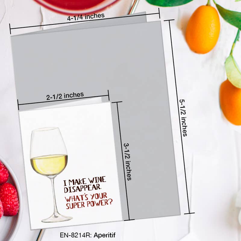 Aperitif Wine, Greeting Card (#8214R)