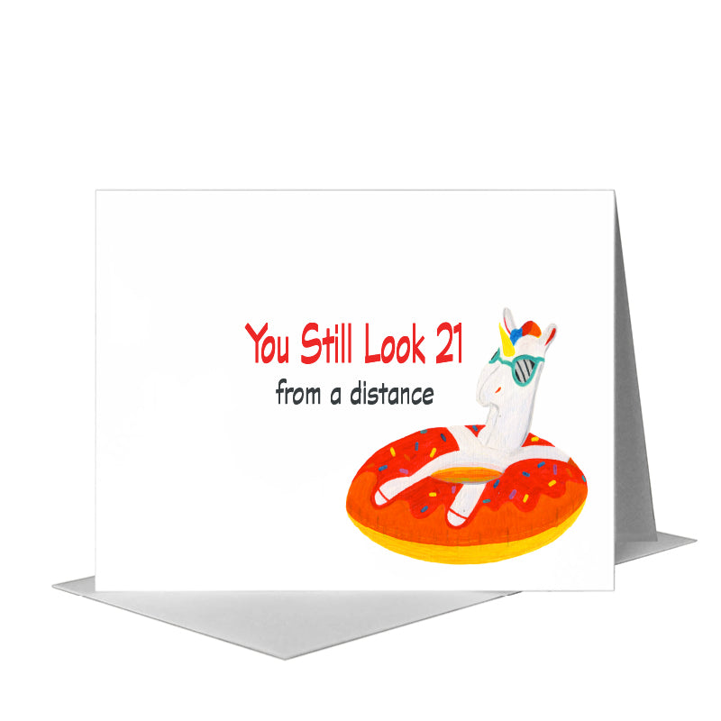 Floater Unicorn, Greeting Card (#8095B)