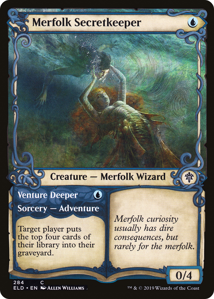 Merfolk Secretkeeper // Venture Deeper (ELD-284) - Throne of Eldraine: (Showcase)