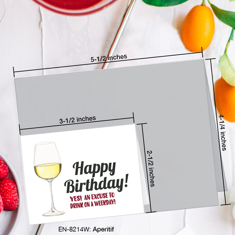 Aperitif Wine, Greeting Card (#8214W)
