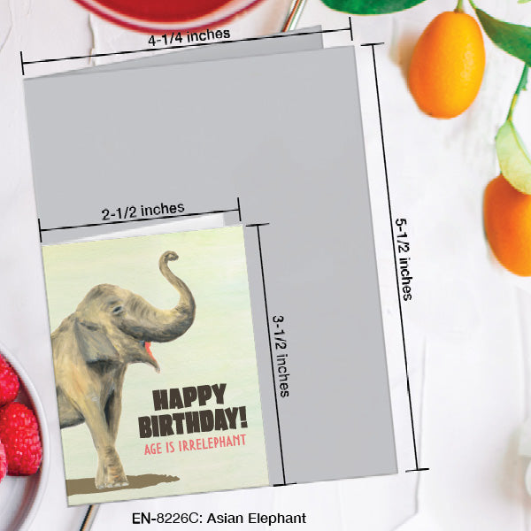Asian Elephant, Greeting Card (#8226C)