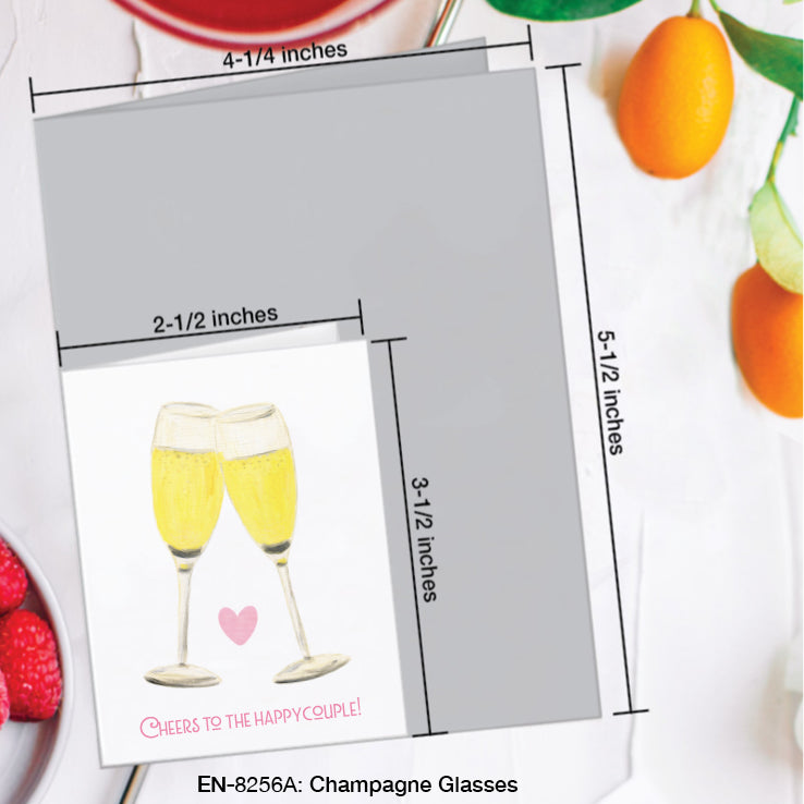 Champagne Glasses, Greeting Card (#8256A)