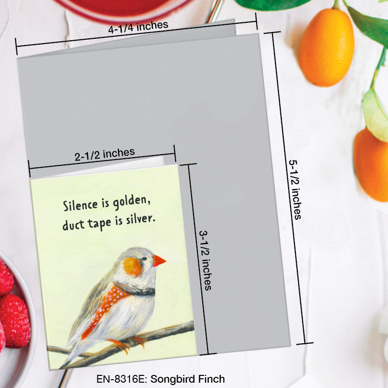 Songbird Finch, Greeting Card (#8316E)