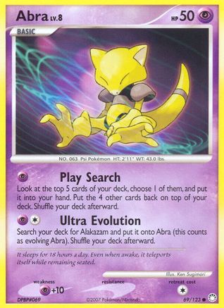 Abra 069/123 - Mysterious Treasures Reverse Holofoil