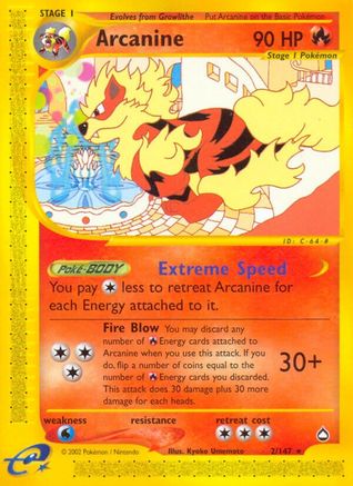 Arcanine 002/147 - Aquapolis Reverse Holofoil