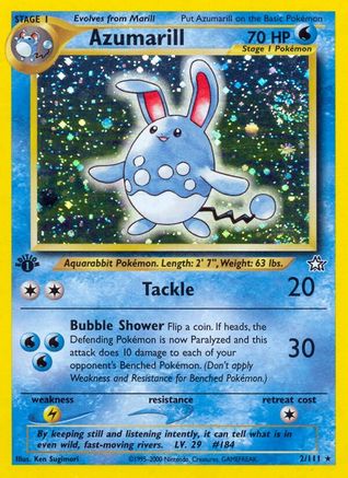 Azumarill 002/111 - Neo Genesis 1st Edition Holofoil