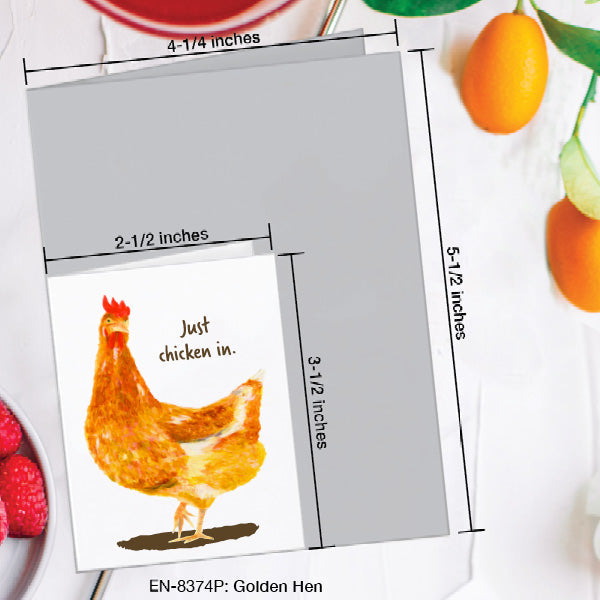 Golden Hen, Greeting Card (#8374P)