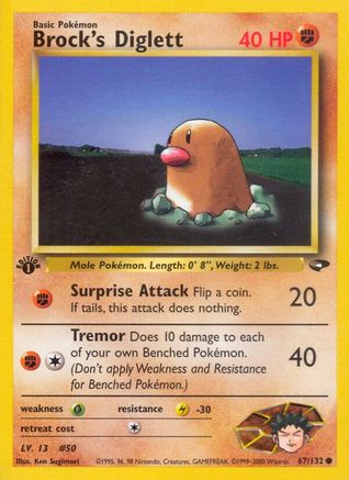 Brock's Diglett 067/132 - Gym Challenge 1st Edition