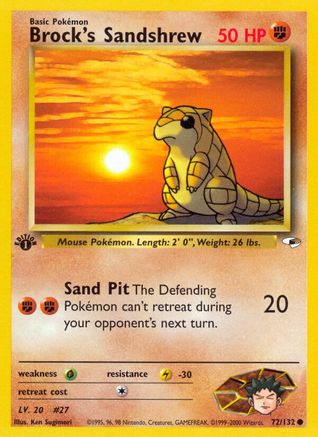 Brock's Sandshrew 072/132 - Gym Heroes 1st Edition