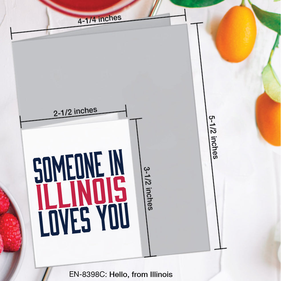 Hello, from Illinois, Greeting Card (#8398C)