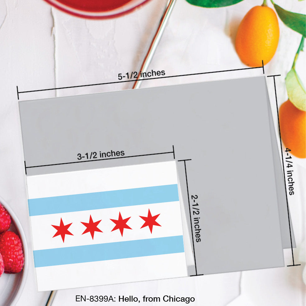 Hello, from Chicago, Greeting Card (#8399A)