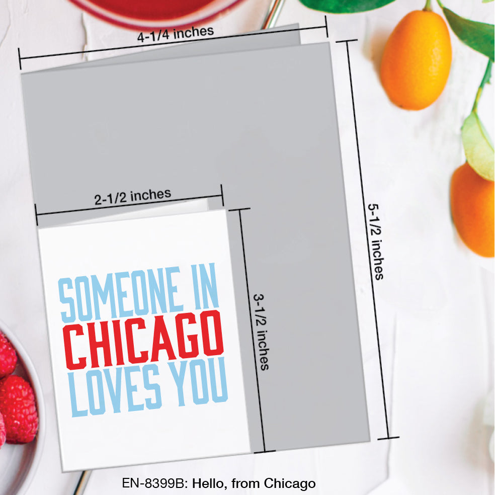 Hello, from Chicago, Greeting Card (#8399B)
