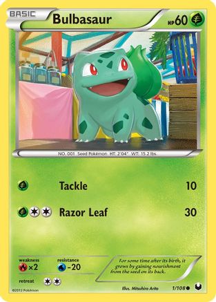 Bulbasaur 001/108 - Dark Explorers Reverse Holofoil