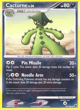Cacturne 034/106 - Great Encounters Reverse Holofoil