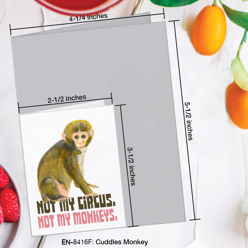 Cuddles Monkey, Greeting Card (#8416F)