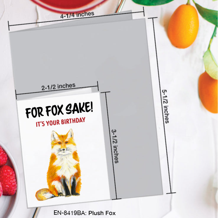 Plush Fox, Greeting Card (#8419BA)