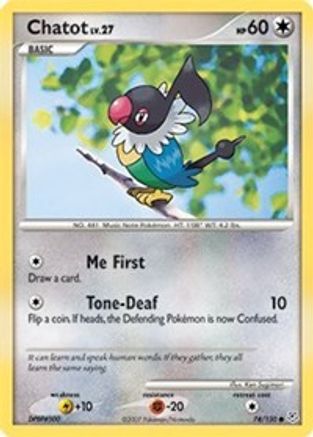 Chatot 074/130 - Diamond and Pearl Reverse Holofoil