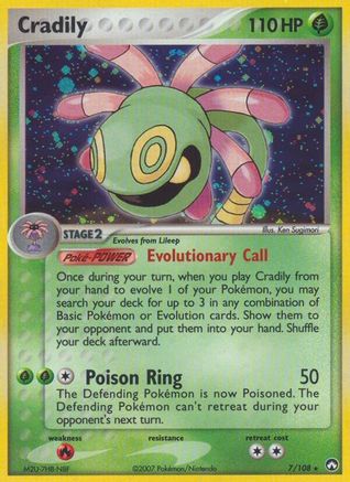 Cradily 007/108 - Power Keepers Reverse Holofoil