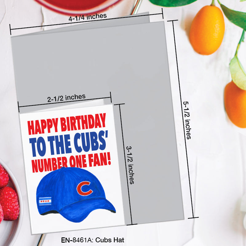 Cubs Hat, Greeting Card (#8461A)