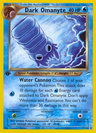Dark Omanyte 037/105 - Neo Destiny 1st Edition