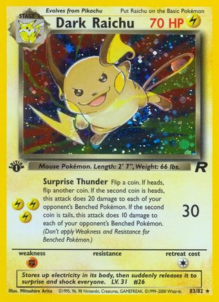 Dark Raichu 083/82 - Team Rocket 1st Edition Holofoil