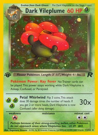Dark Vileplume 013/82 - Team Rocket 1st Edition Holofoil