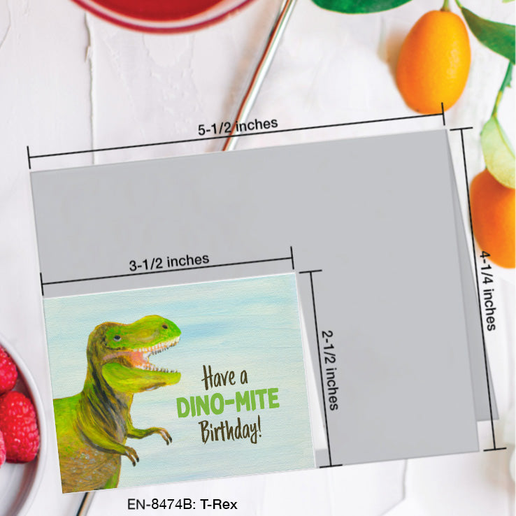 T-Rex Dinosaur, Greeting Card (#8474B)