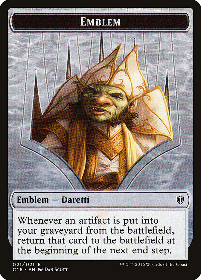 Daretti, Scrap Savant Emblem (C16-021) - Commander 2016 Tokens