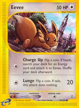 Eevee 075/147 - Aquapolis Reverse Holofoil