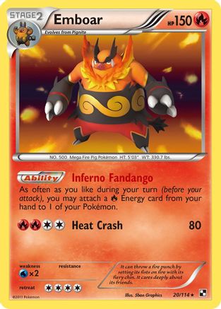 Emboar 020/114 - Black and White Holofoil