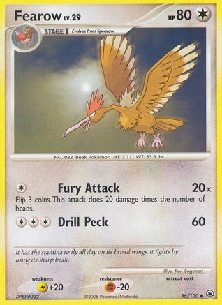 Fearow 036/100 - Majestic Dawn Reverse Holofoil
