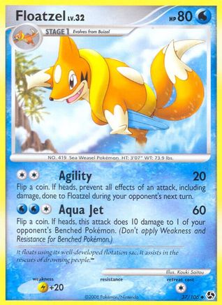 Floatzel 037/106 - Great Encounters Reverse Holofoil